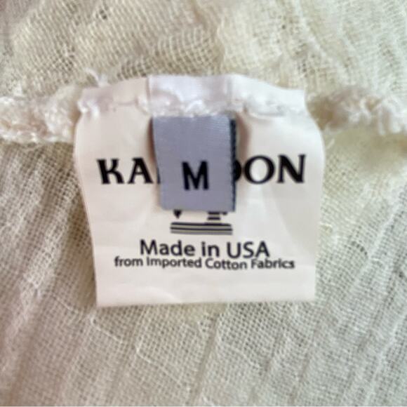 Kai Moon Boho Duster Vest Size M Cream Cotton Gauze Art to Wear Flowers - Picture 6 of 8